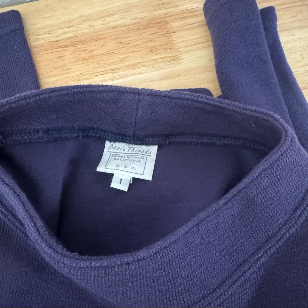 Basic Threads Navy Blue Cotton Mock Neck Boxy Swe… - image 5